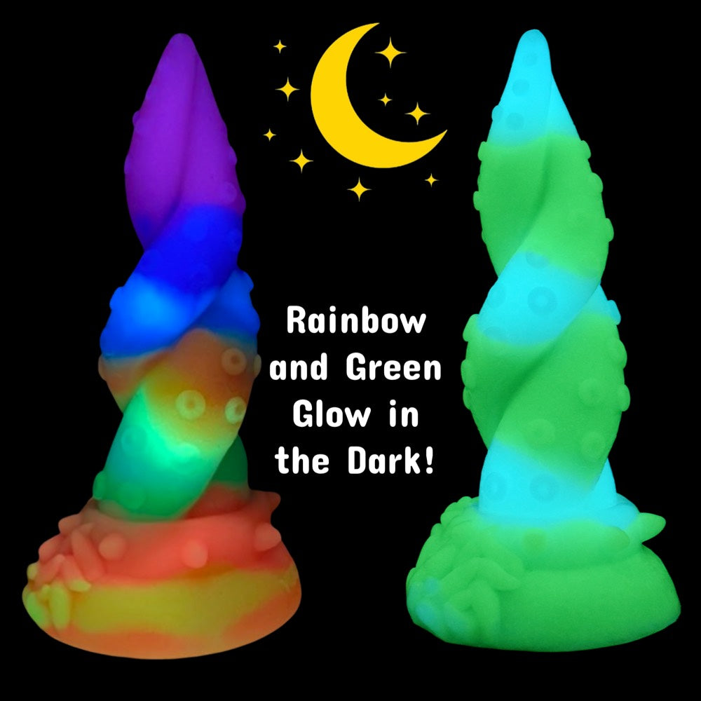 glow in the dark twisted octopus tentacle dildos