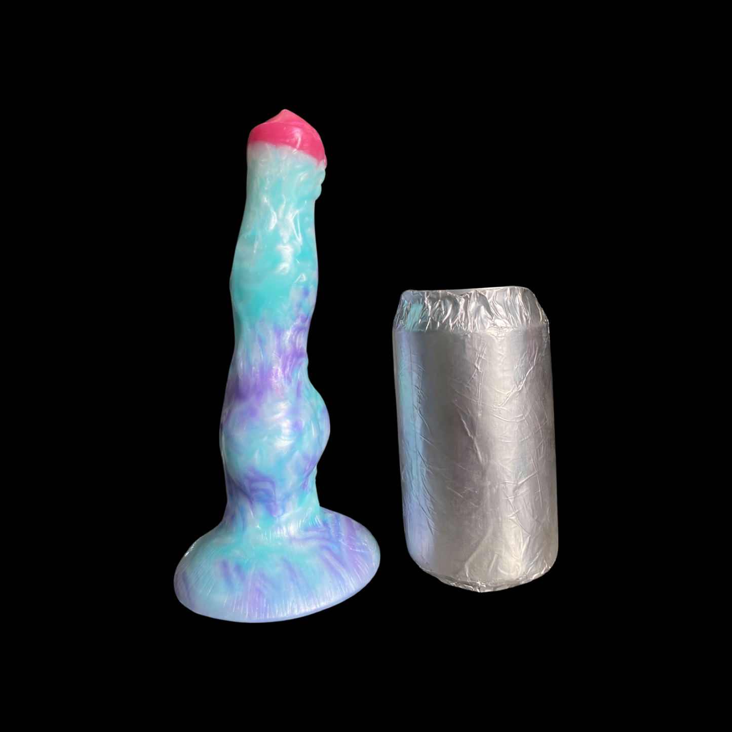 Blue Knot Dildo Side View