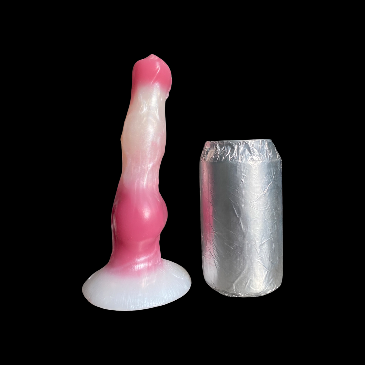 Red Canine Knot Dildo Side View