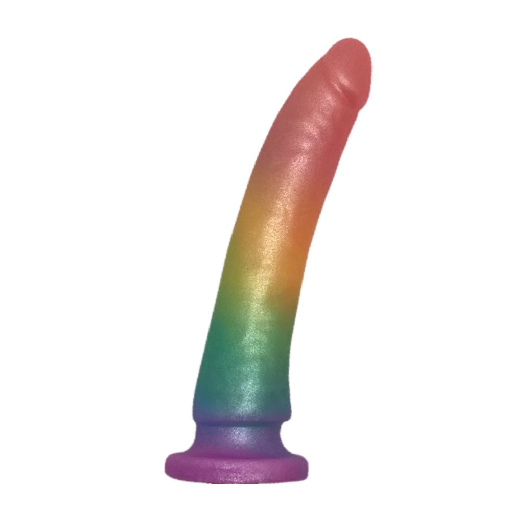 Rainbow Slim Starter Silicone Dildo Sunshine Stuff Rainbow Slim Starter Silicone Dildo Sunshine Stuff